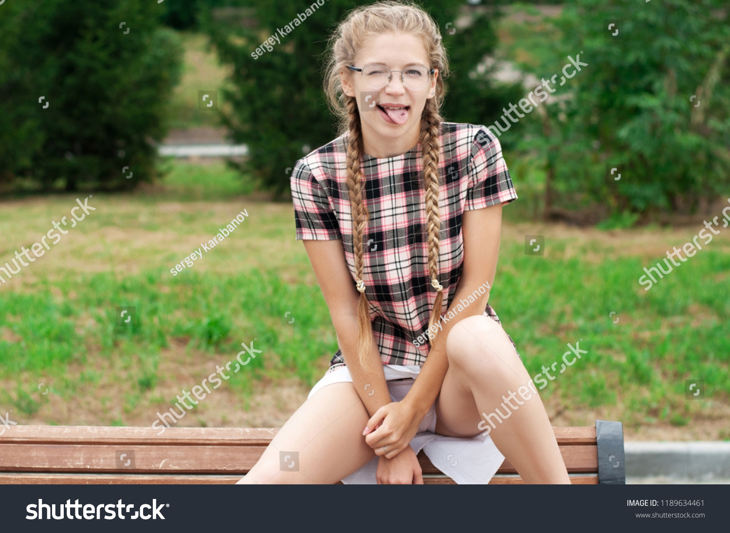 cute girl in short dress