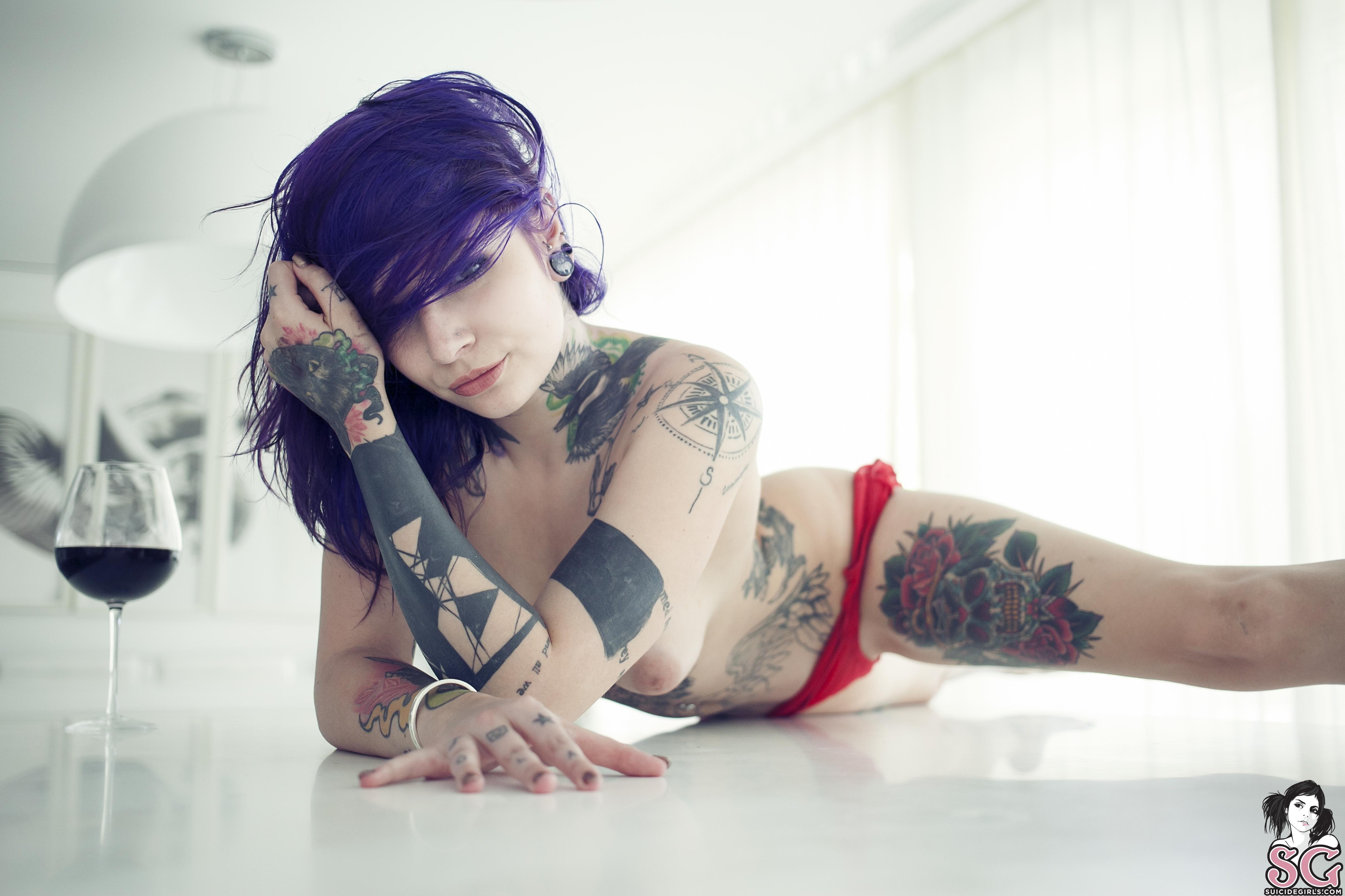 naked girl with tattoos