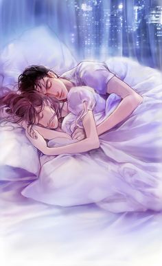 charing ang add photo anime couple in bed