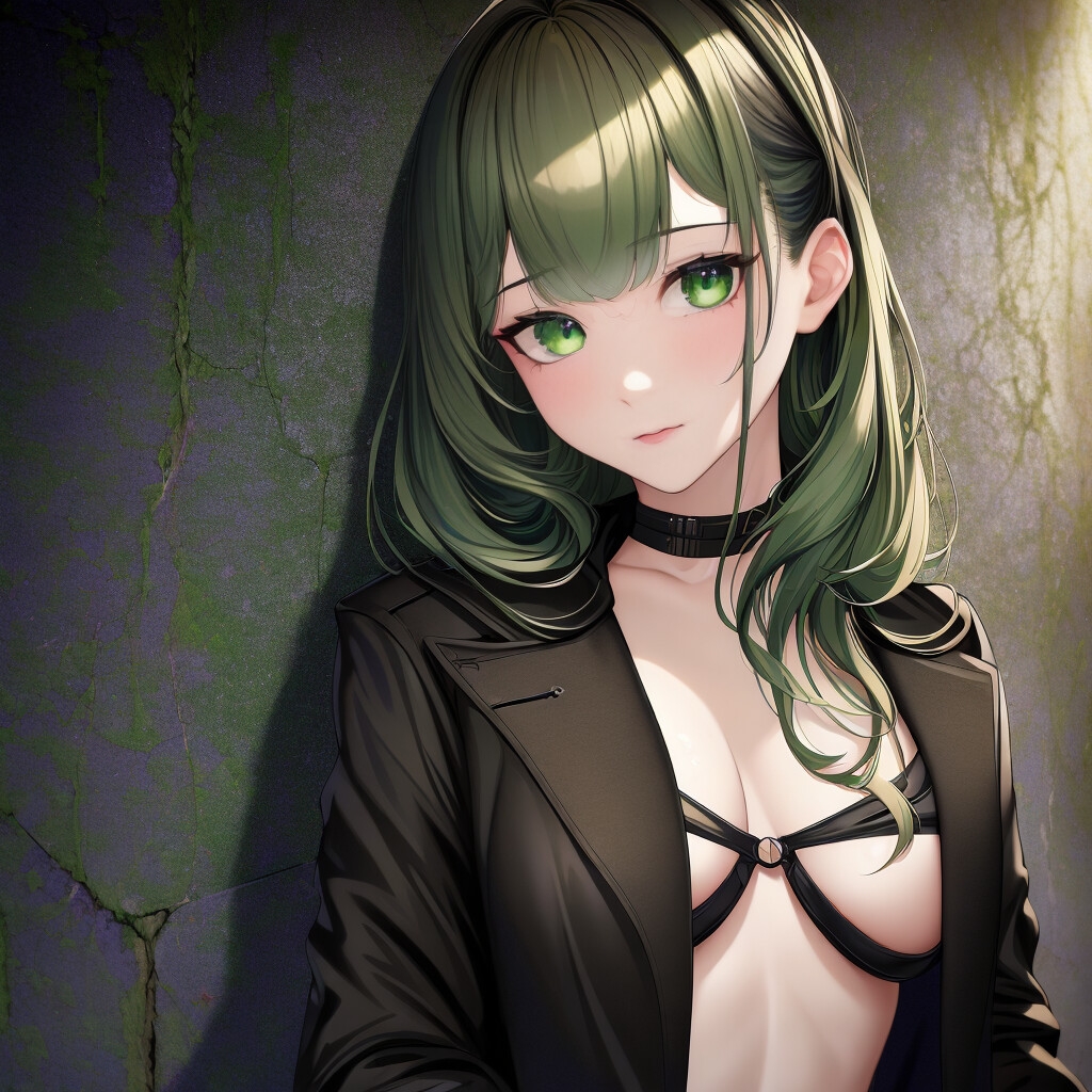 green haired anime girl