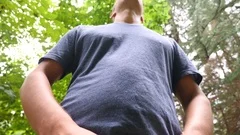 Man Peeing In The Woods tug massage