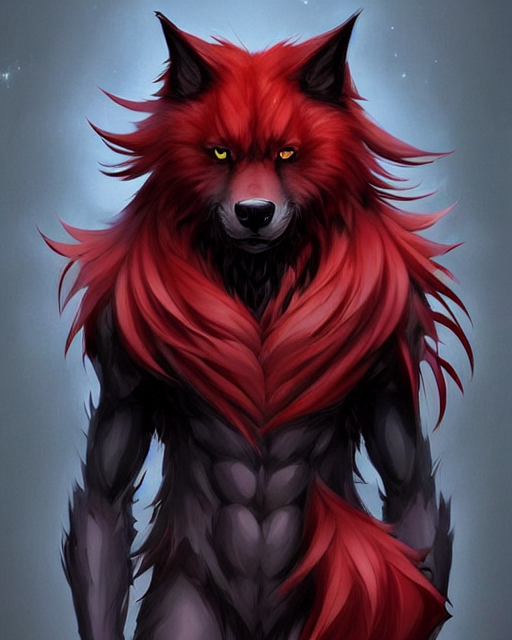 angelo aragon recommends red and black furry wolf pic