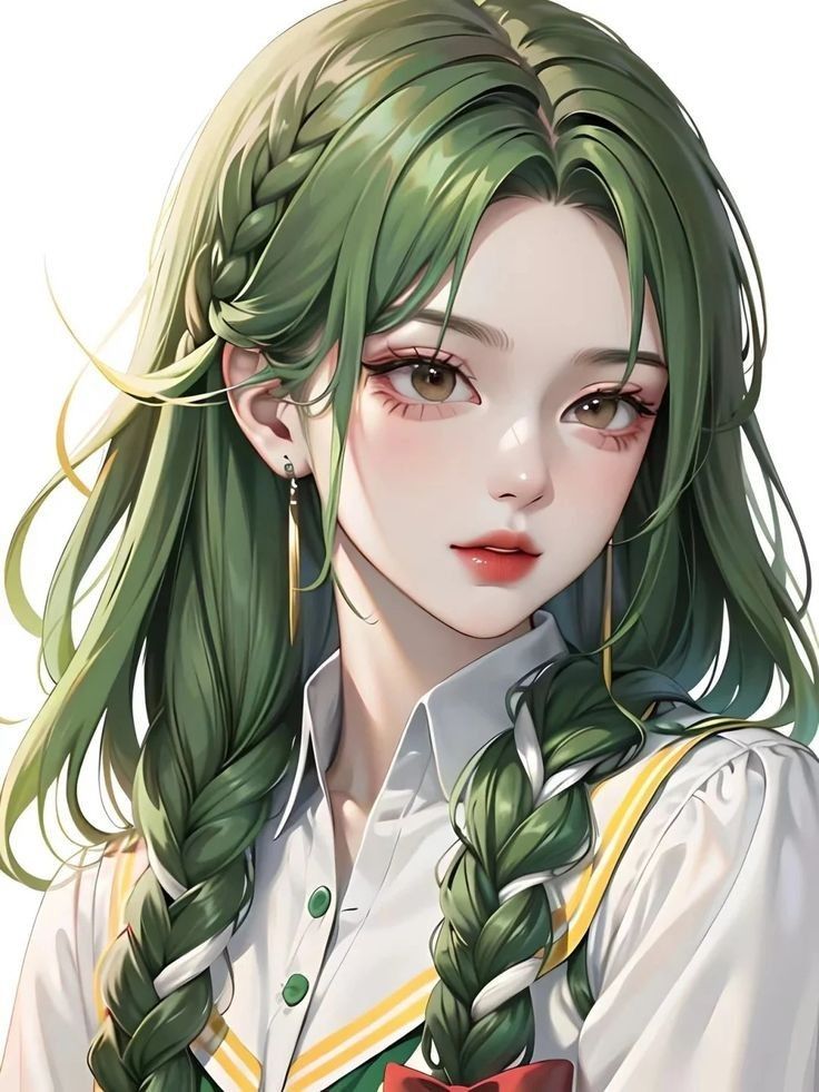 adeeb anwar add green haired anime girl photo