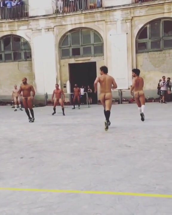 Naked Men Playing Soccer boobs only