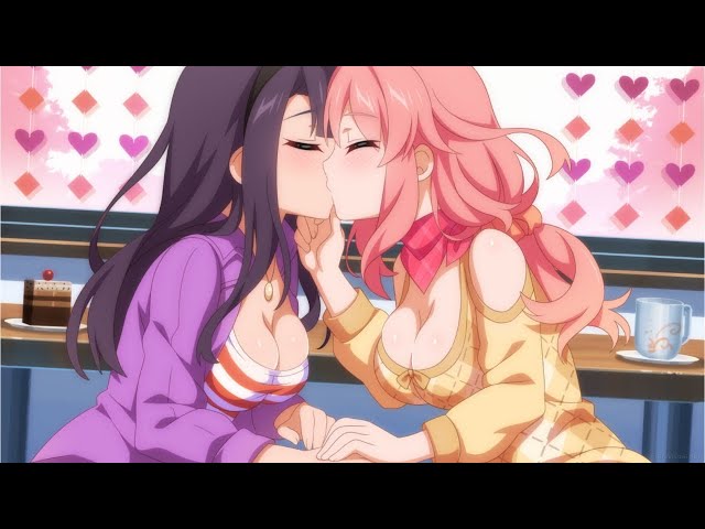 Anime Yuri Kiss Scenes behind gifs