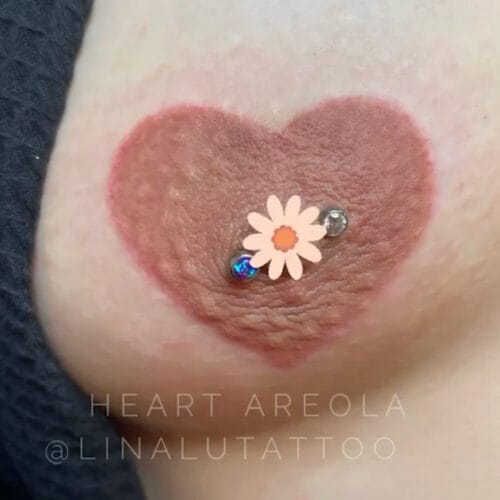 heart shaped nipples tattoo