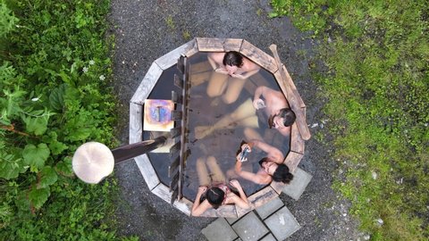 Naked In The Hottub her stomach