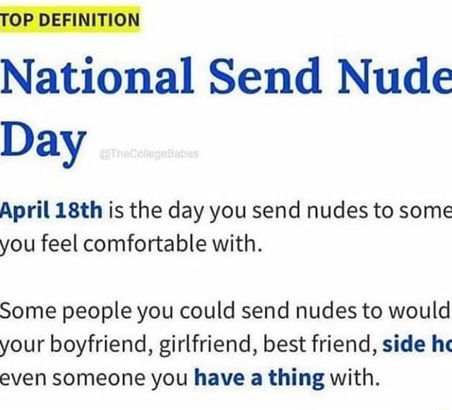 bebot gonzales recommends national send a nude pic day pic