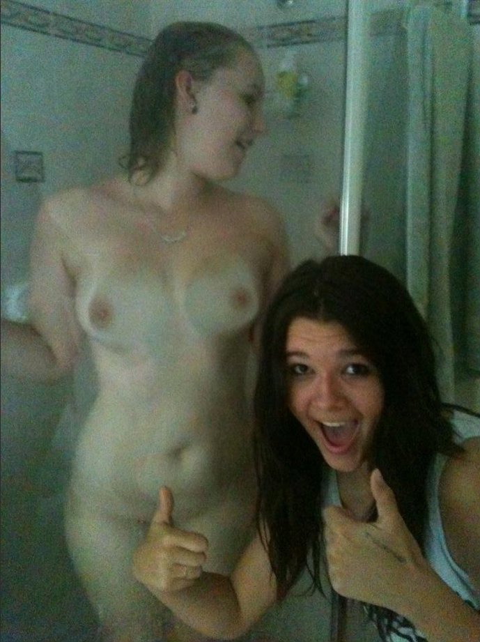 Best of Tits on shower glass