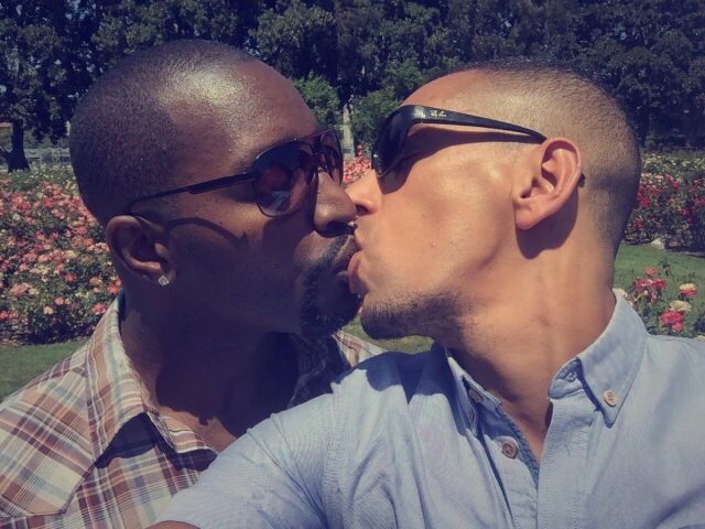 ben sterling add black men kissing photo