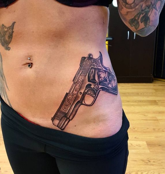 alyssa denver recommends Pistol Tattoo On Hip