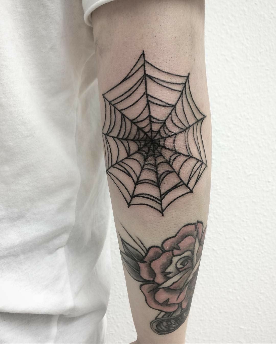 Best of Spiderweb tattoo on elbow