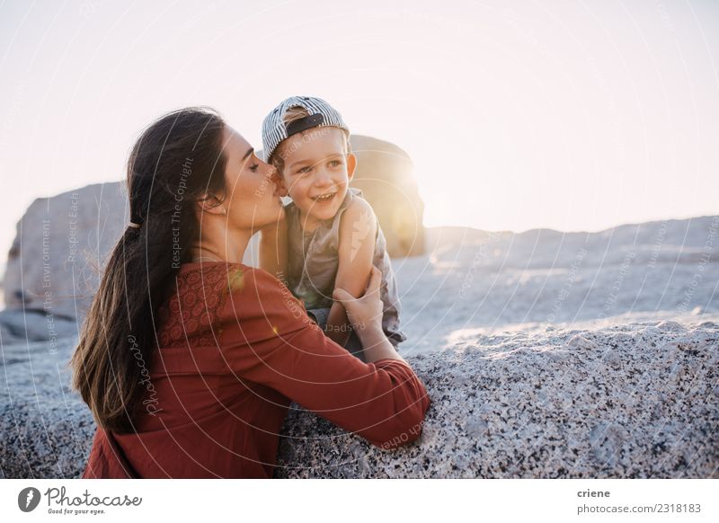 mom and son on vacation