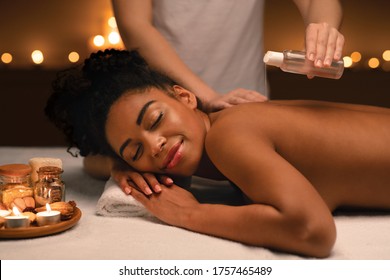 black girl oil massage