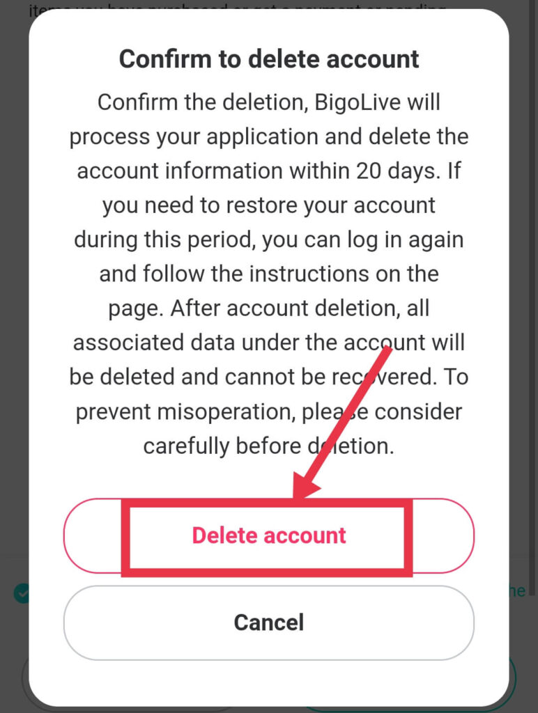 Delete Bigo Live Account cam encounter