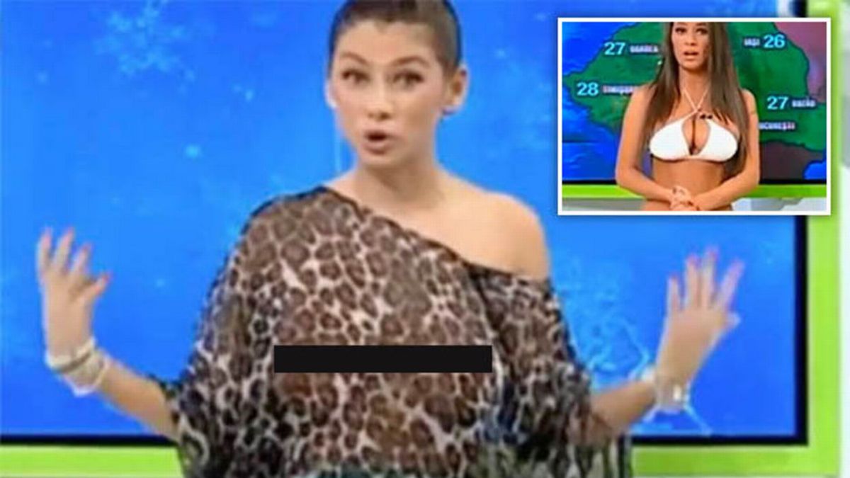Best of Hot weather girl flashes boobs on live television