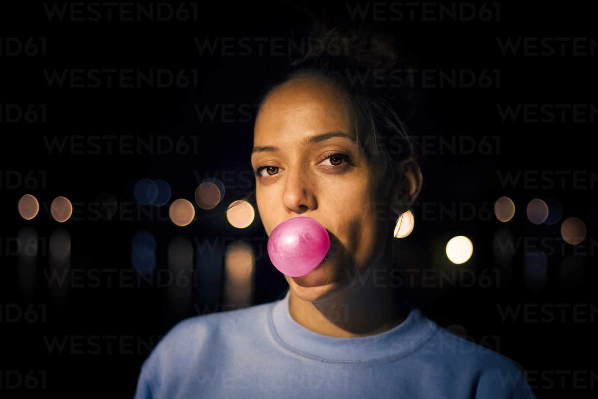 aoife woods add photo woman blowing bubble gum