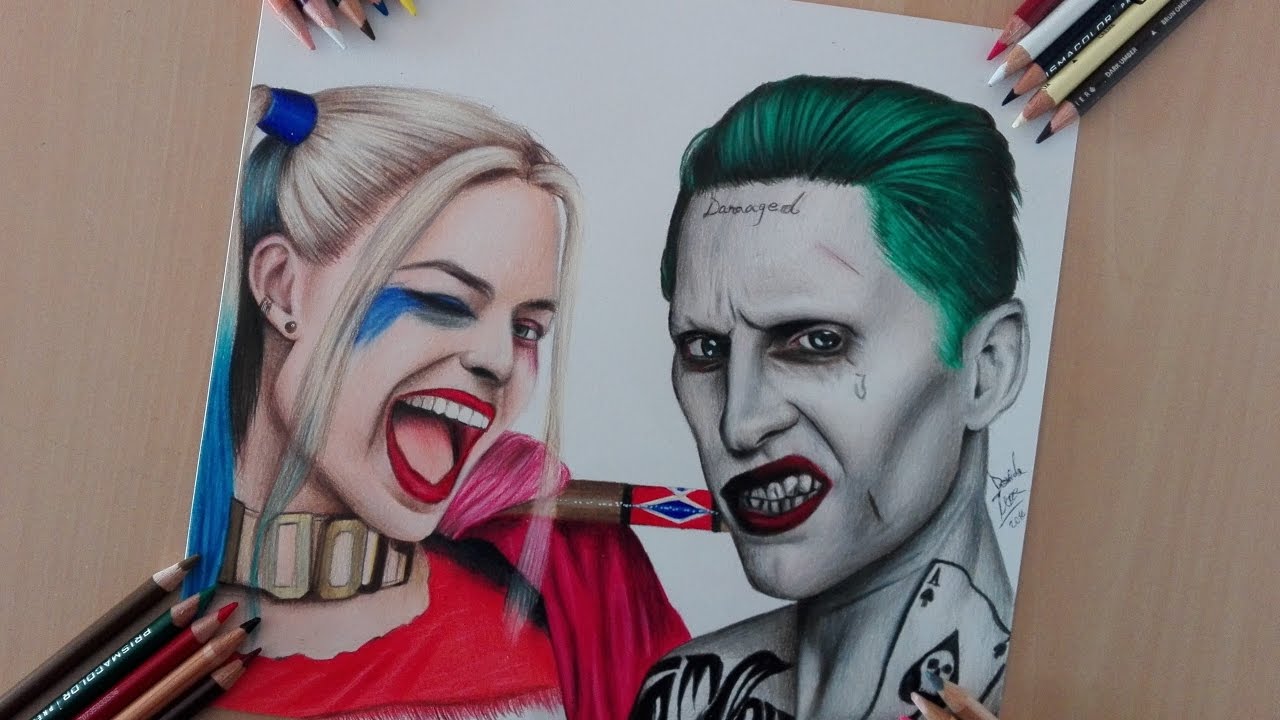 the joker and harley quinn drawing