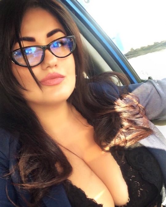 Best of Chubby brunette with glasses