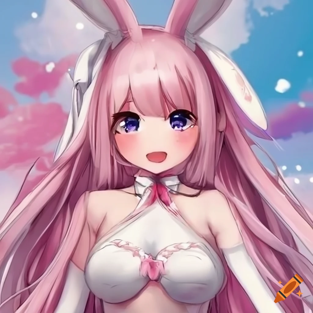 Anime Bunny Outfit cum white