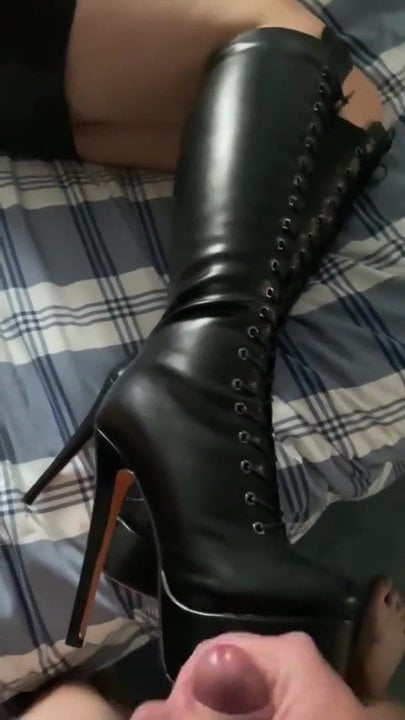 cum on leather boots