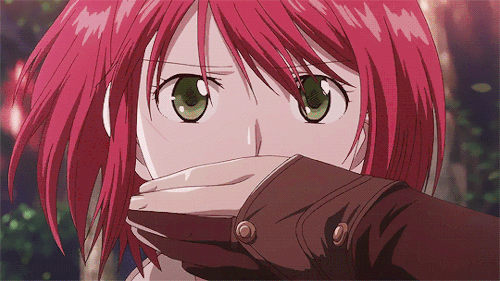 anime girl with red hair gif
