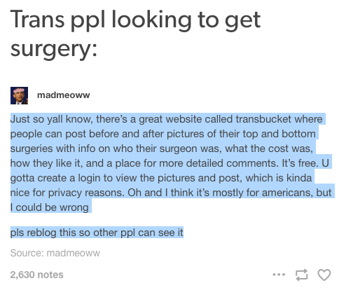 Best of Tumblr post op trans