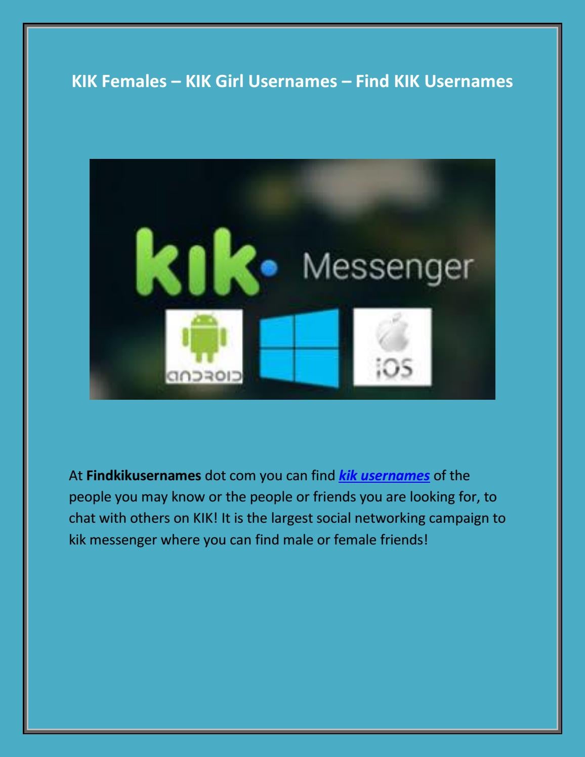 bryan g williams recommends kik hot girl usernames pic