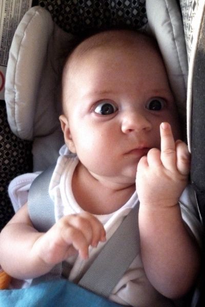 donna rainville add photo baby giving the finger gif