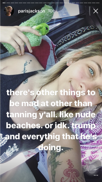 caroline van den berg recommends Paris Jackson Sunbathing Nude