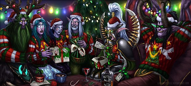 World Of Warcraft Christmas deepthroat threesome