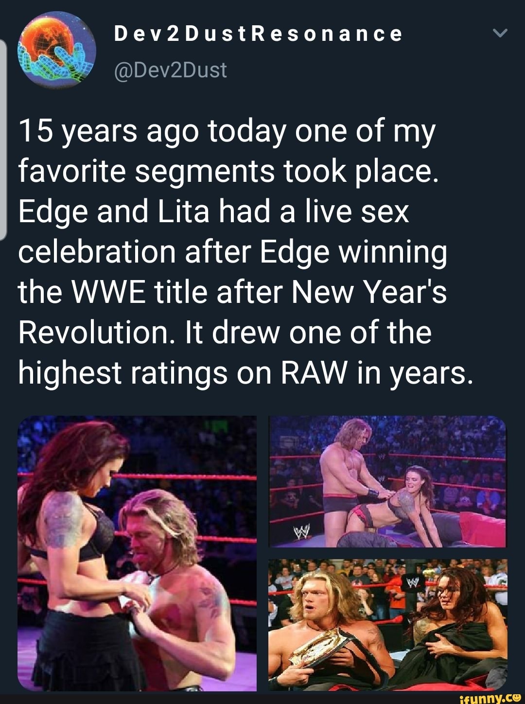 chris bueltel recommends edge live sex celebration pic