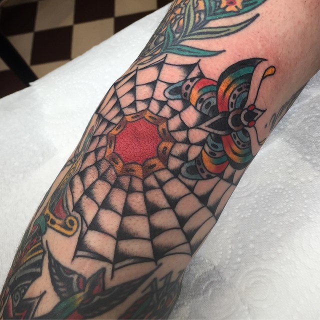 carla pinkney recommends web on elbow tattoo pic