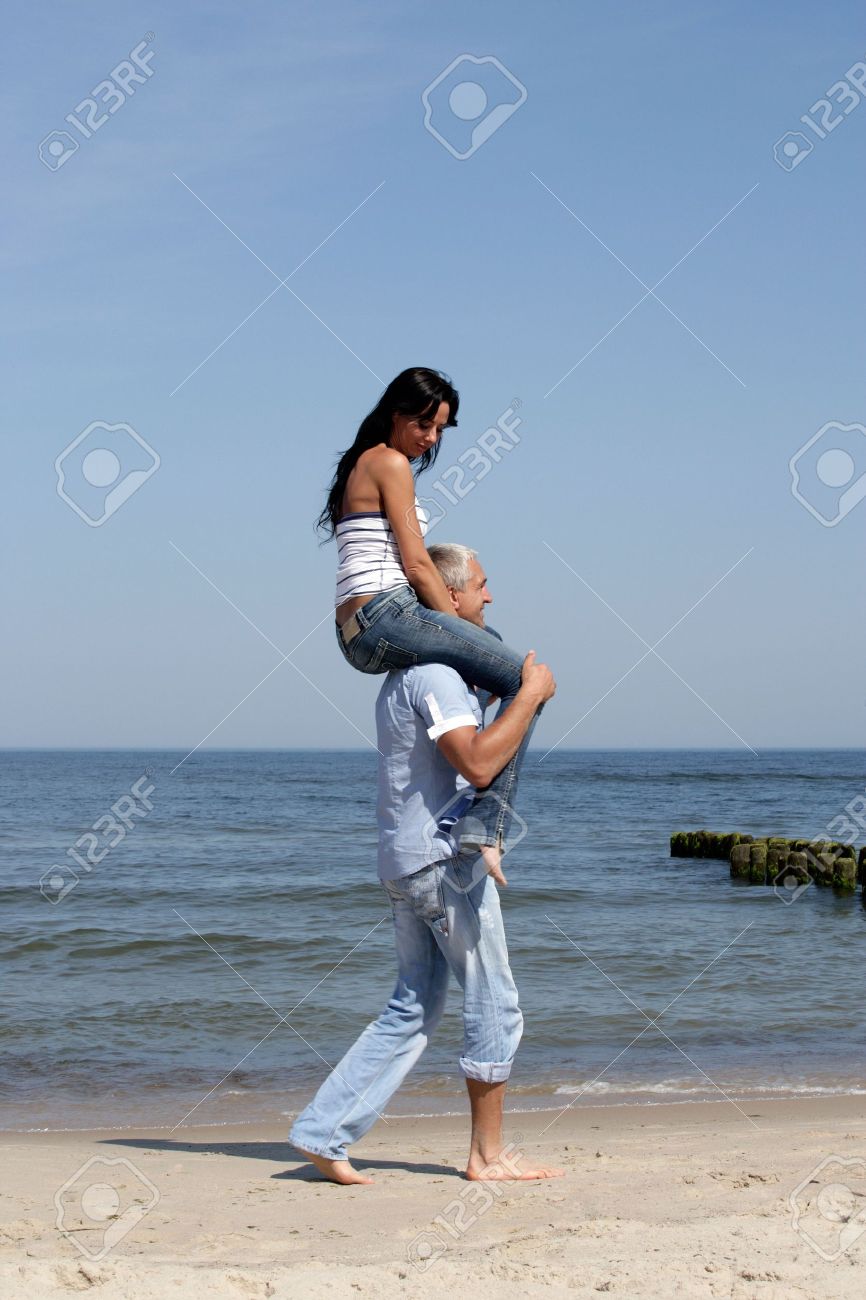 woman riding a man