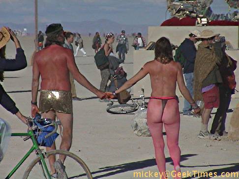 Burning Man Festival Nudity a statue