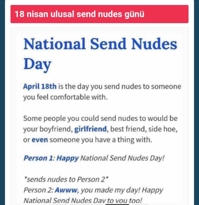 when is national send a nude day