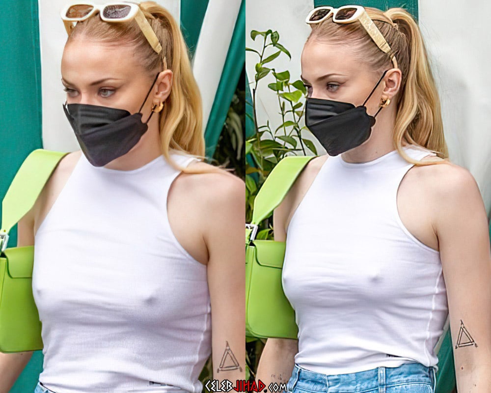 Sophie Turner Nipples. Sophie Turner No Bra And Pokies Photos