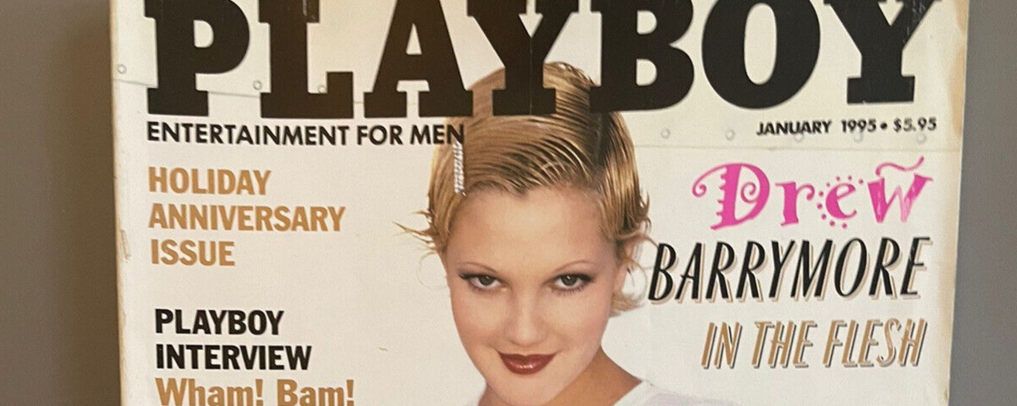 Drew Barrymore Playboy Pics grey bondage