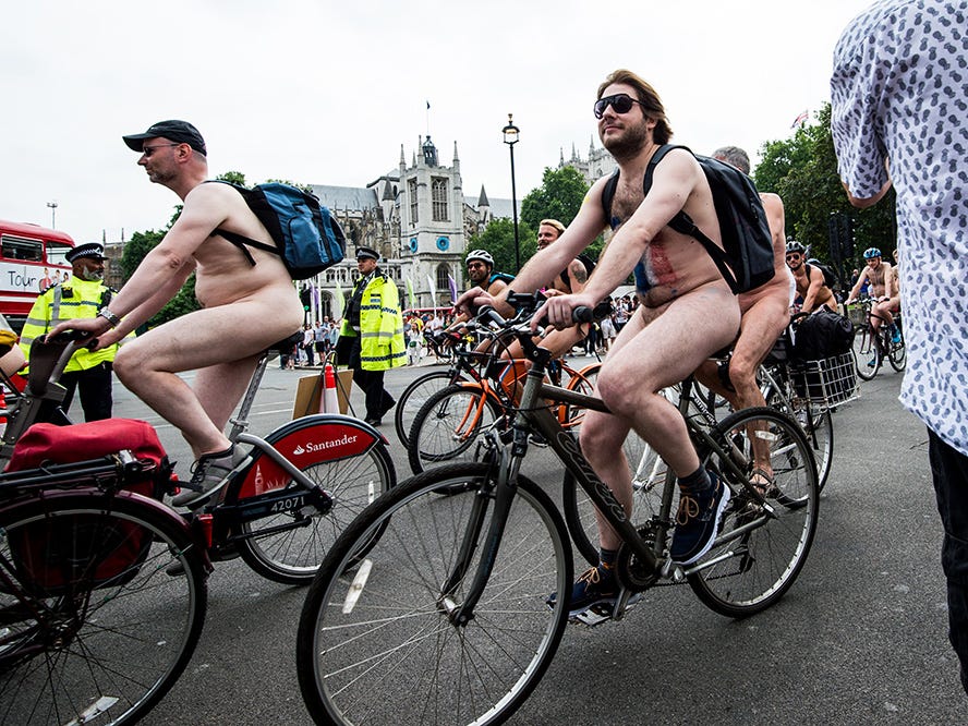World Naked Bike Ride Girls market harem