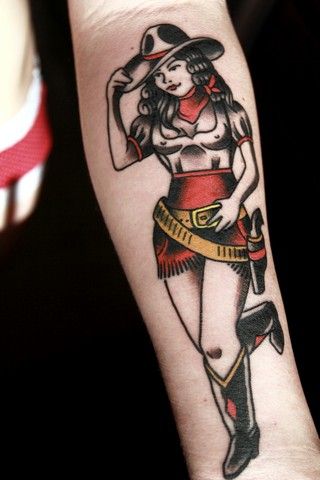 pinup cowgirl tattoo