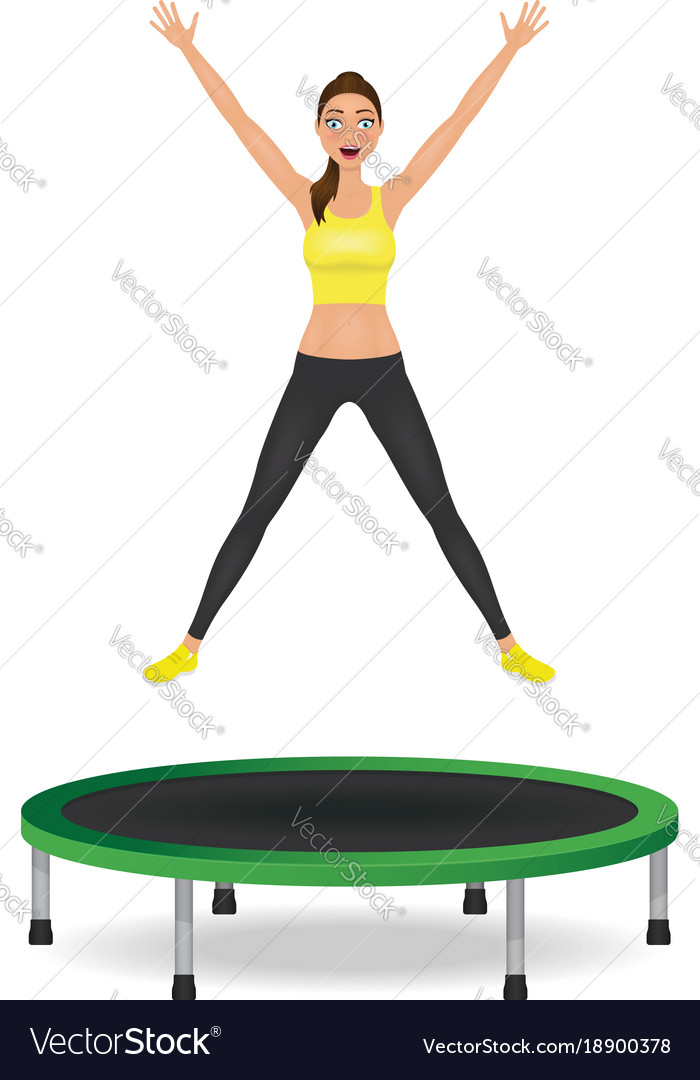 women jumping on trampolines