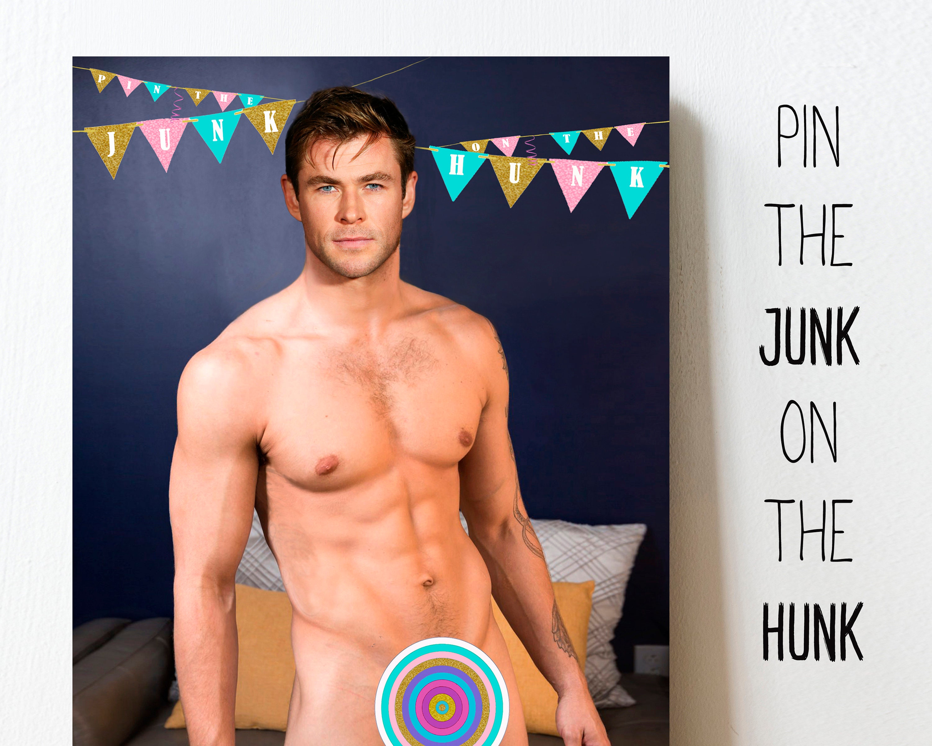 pin the junk on the hunk poster