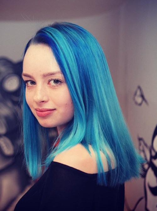 agnes lei add photo pictures of girls with blue hair