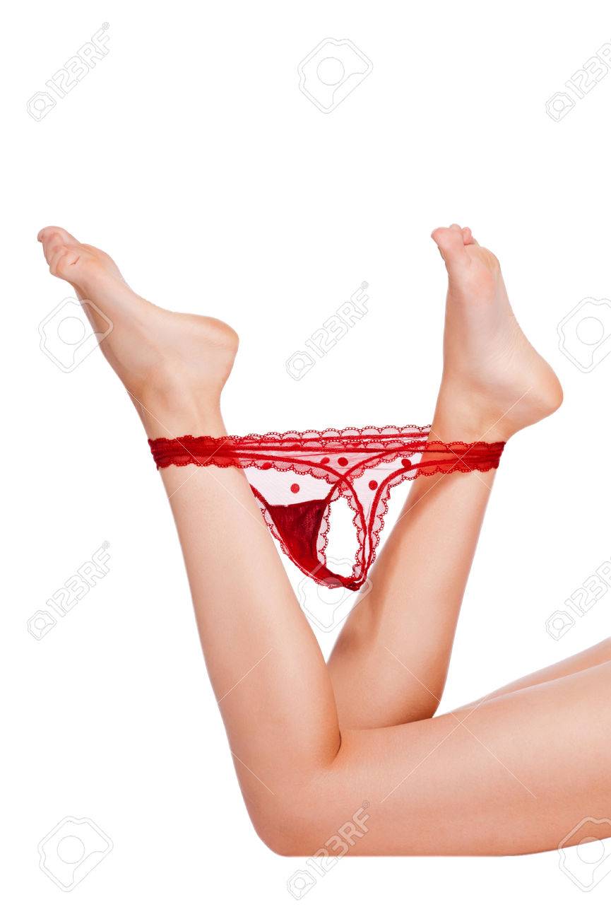 women taking off underwear