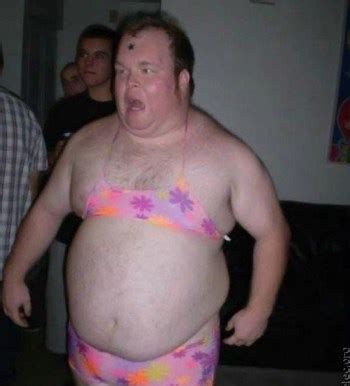 fat guy in bikini