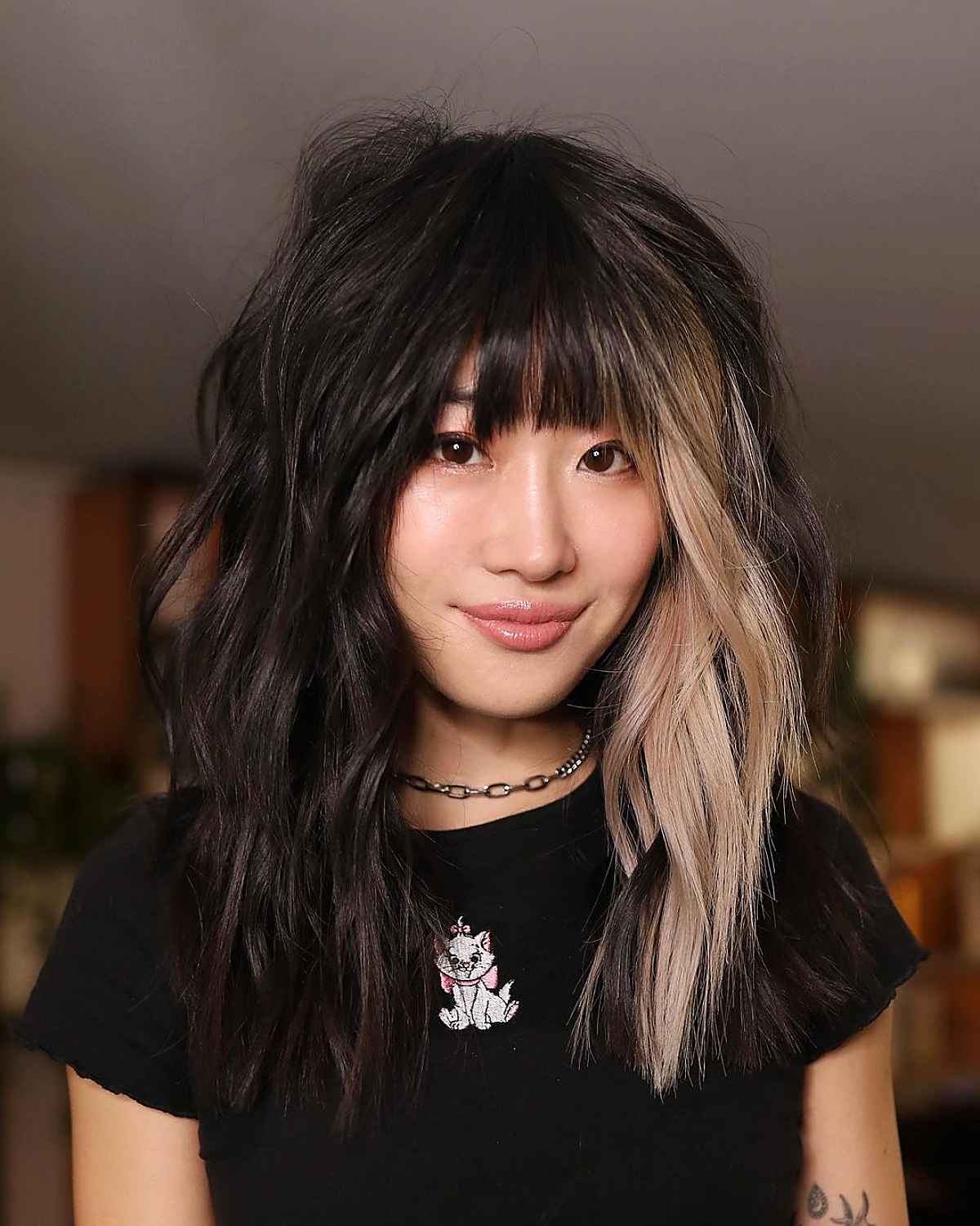 black hair blonde underneath