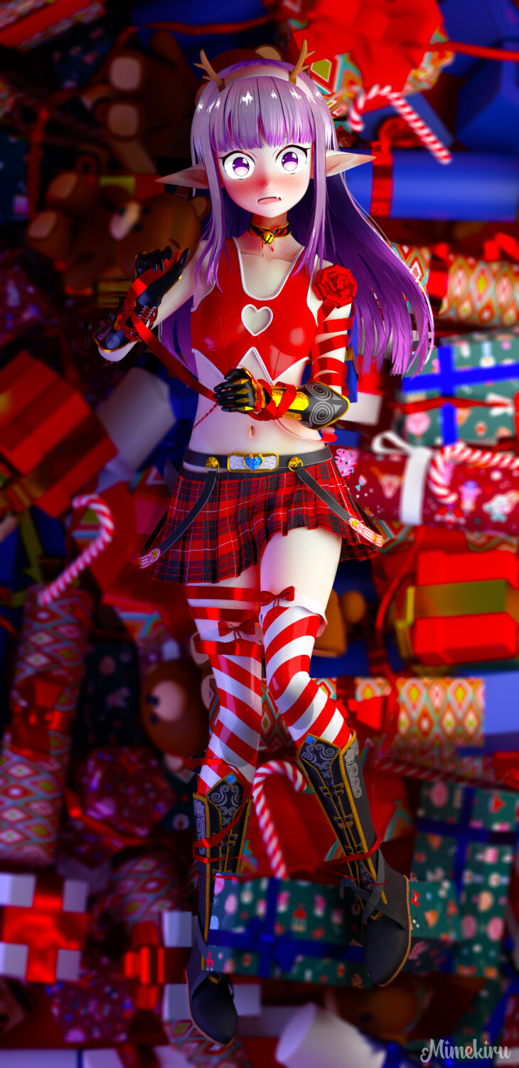 cherokee rice add photo anime christmas elf girl