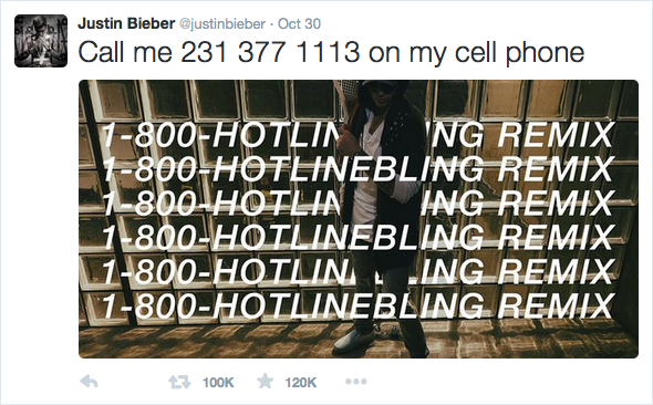 justin bieber cell phone number