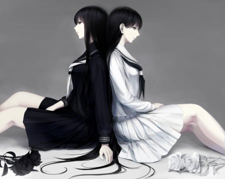 cindy kollar add anime twins black and white photo