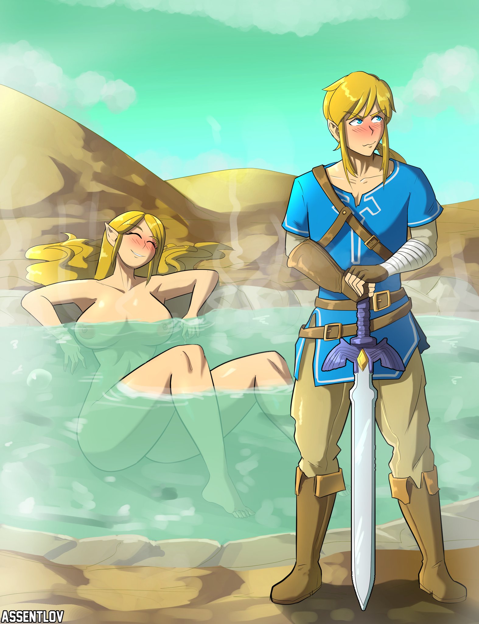 Breath Of The Wild Link Nude performing solo